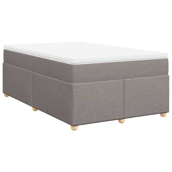 vidaXL Box Spring Bed with Mattress Taupe 120x200 cm Fabric