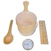 vidaXL 5 Piece Sauna Accessory Bucket Spoon Hourglass Thermo-hygrometer