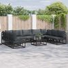 vidaXL Garden Sofa Set with Cushion 9 pcs Black Aluminium