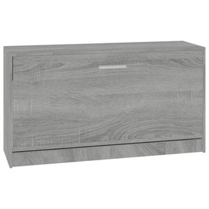 vidaXL Shoe Bench Grey Sonoma 80x24x45 cm Engineered Wood