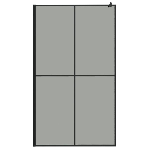 vidaXL Walk-in Shower Wall with Shelf Black 118x190 cm ESG Glass&Aluminium