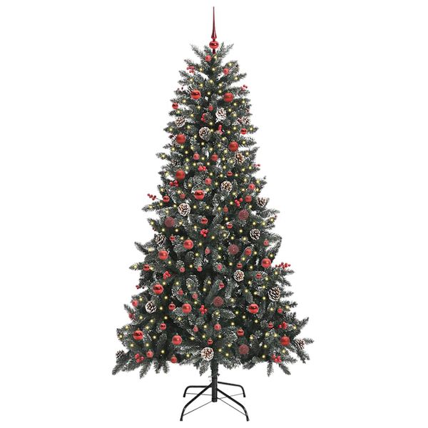 vidaXL Artificial Christmas Tree with 300 LEDs with Stand Green 210 cm