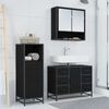 vidaXL Bathroom Furniture Set 3 pcs Black Oak Engineered Wood