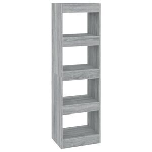 vidaXL Book Cabinet/Room Divider Grey Sonoma 40x30x135 cm