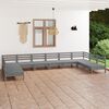 vidaXL 10 Piece Garden Lounge Set Grey Solid Wood Pine