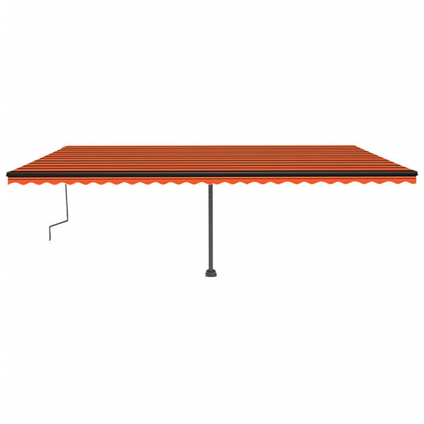 vidaXL Freestanding Manual Retractable Awning 600x350 cm Orange/Brown