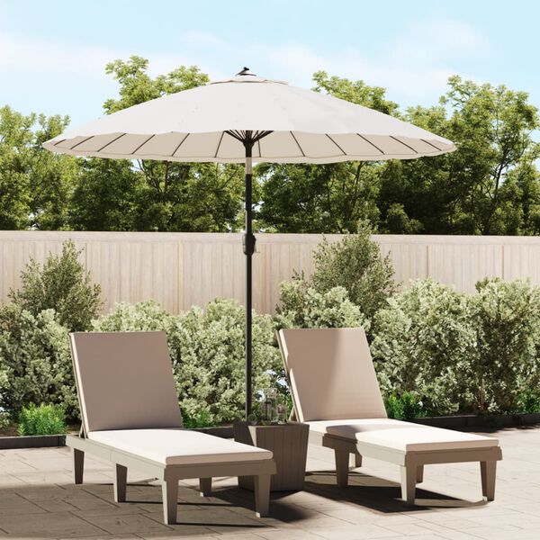 vidaXL Garden Parasol with Aluminium Pole 270 cm Sand White