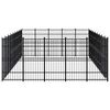 vidaXL Outdoor Dog Kennel Steel 41.47 m²