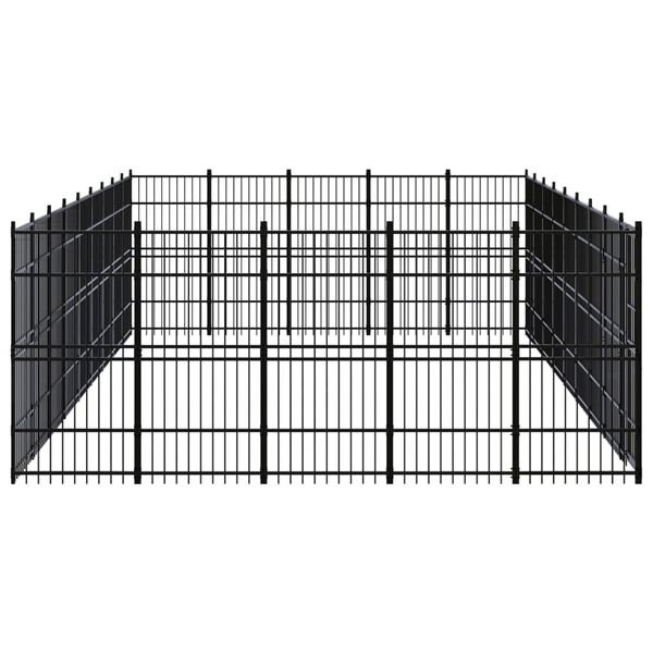 vidaXL Outdoor Dog Kennel Steel 41.47 m²