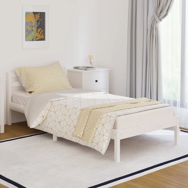 vidaXL Bed Frame without Mattress Solid Wood Pine 90x200cm White
