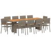vidaXL Garden Dining Set 11 pcs Grey Poly Rattan