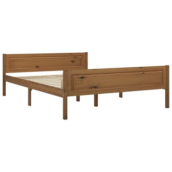 vidaXL Bed Frame without Mattress Honey Brown Solid Wood 140x200 cm (322113+321987)