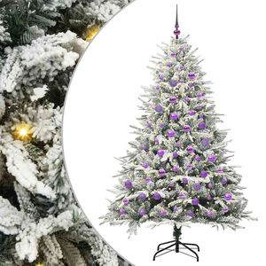 vidaXL Artificial Pre-lit Christmas Tree with Ball Set Green 180 cm
