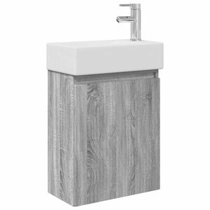 vidaXL Bathroom Vanity Unit with Tap Grey Sonoma 45.5 x 22.5 x 84 cm