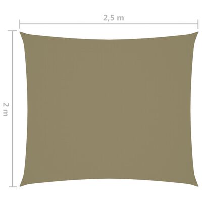 vidaXL Sunshade Sail Oxford Fabric Rectangular 2x2.5 m Beige