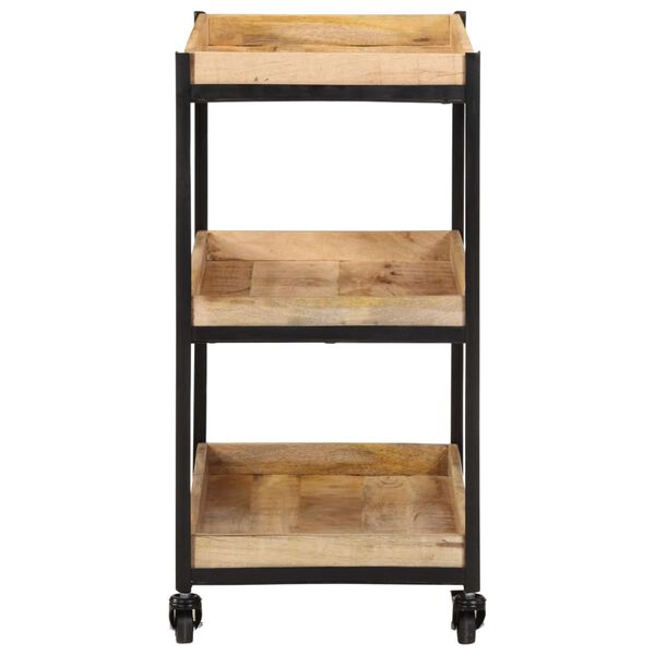 vidaXL Kitchen Trolley 60x40x80 cm Solid Rough Wood Mango