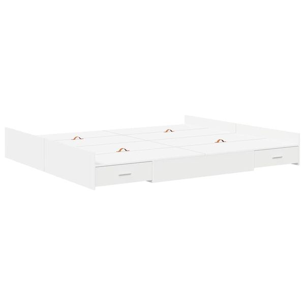 vidaXL Storage Bed Frame White 180 x 200 cm Engineered Wood