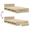 vidaXL Bed Frame with Drawer without Mattress Sonoma Oak 75x190 cm Small Single