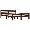 vidaXL Bed Frame without Mattress Dark Brown Solid Pinewood 140x200 cm (322085+321988)