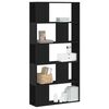 vidaXL Bookcase 5-Tier Black 80,5x23,5x162,5 cm Engineered Wood