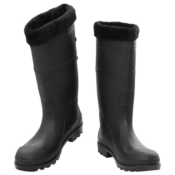vidaXL Rian Boots with Removable Socks Black Size 46 PVC