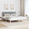 vidaXL Bed Frame with Upholstered Headboard White 180 x 200 cm
