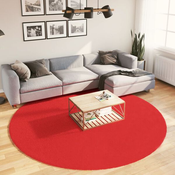 vidaXL Rug OVIEDO Short Pile Red &Oslash; 240 cm