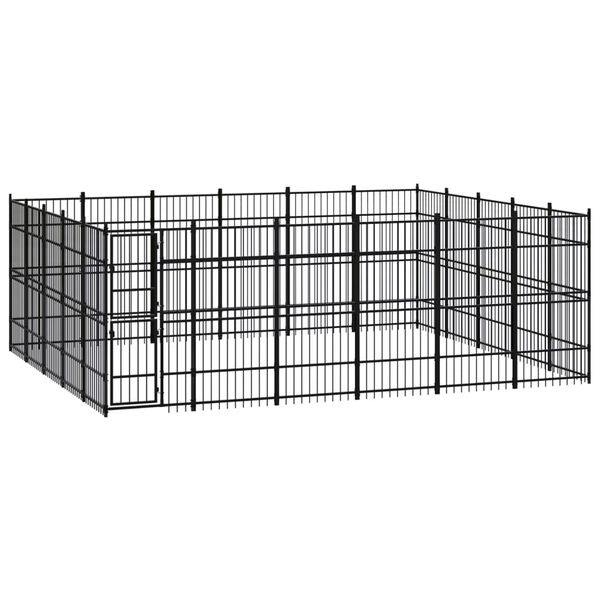 vidaXL Outdoor Dog Kennel Steel 27.65 m&sup2;