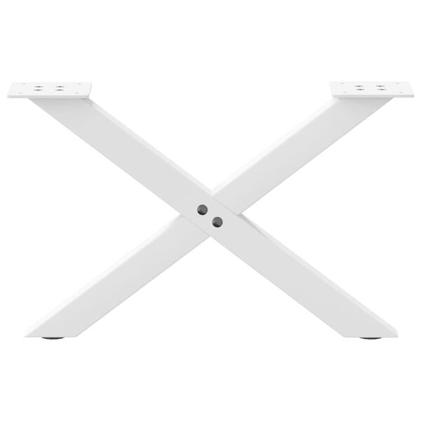 vidaXL Coffee Table Legs X-Shaped 2 pcs White 60x(30-31) cm Steel