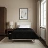 vidaXL Full Year Duvet Black 135 x 200 cm Microfiber and Teddy fleece