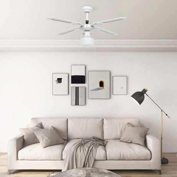 vidaXL Ceiling Fan with Light 106 cm White