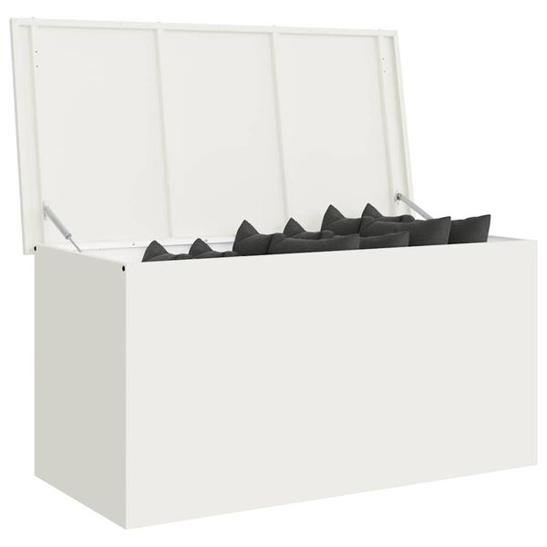 vidaXL Outdoor Storage Box White 100 x 50.5 x 50 cm Steel