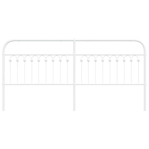 vidaXL Metal Replace Headboard White 200 cm
