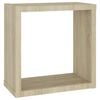 vidaXL Wall Cube Shelves 4 pcs White and Sonoma Oak 30x15x30 cm