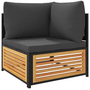 vidaXL Garden Sofa Corner with Cushions Solid Wood Acacia