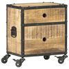 vidaXL Bedside Cabinet 40x30x50 cm Rough Mango Wood