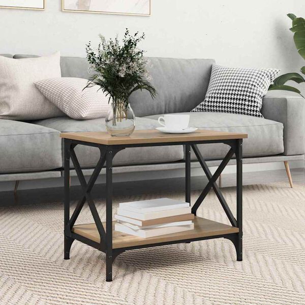 vidaXL Side Table Artisan Oak 55 x 38 x 45 cm Engineered Wood