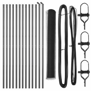 vidaXL Fence Post Grey 25 x 1.4 m (13 mm mesh) Steel and PVC