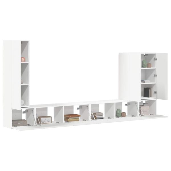 vidaXL TV Wall Cabinet Set Wall-mounted 6 pcs White