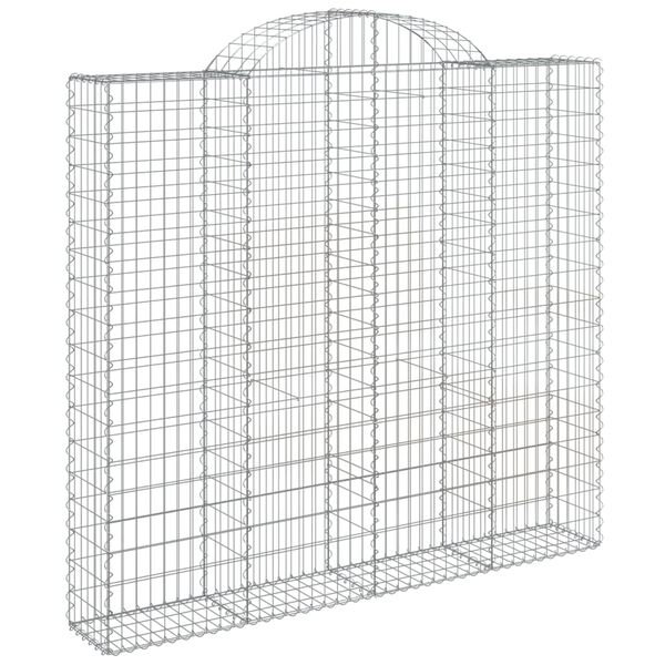 vidaXL Arched Gabion Baskets 3 pcs 200x30x180/200 cm Galvanised Iron