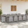 vidaXL Garden Dining Set with Cushion 13 pcs Light Grey Poly rattan