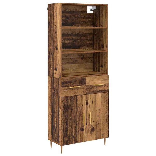 vidaXL Highboard Old Wood 69.5 x 34 x 180 cm Engineered Wood
