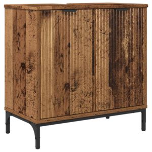 vidaXL Bathroom Sink Cabinet with Storage Old Wood 60.5 x 33.5 x 61 cm