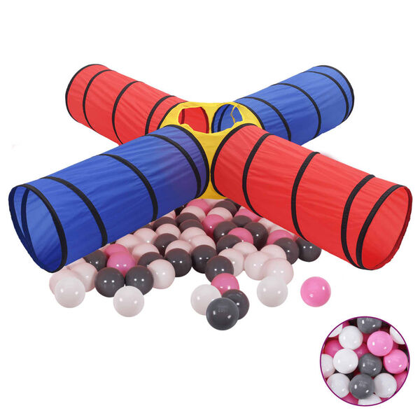 vidaXL Children Play Tunnel with 250 Balls Multicolour