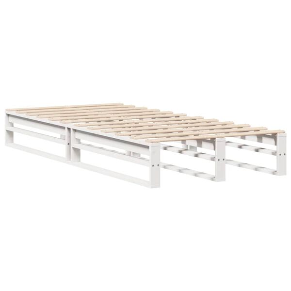 vidaXL Bed Frame without Mattress White 75x190 cm Small Single Solid Wood Pine