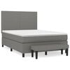 vidaXL Box Spring Bed with Mattress Dark Grey 140x190 cm Fabric