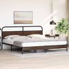 vidaXL Metal Bed Frame without Mattress Brown Oak 200x200 cm