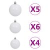 vidaXL Artificial Half Pre-lit Christmas Tree with Ball Set White 120 cm