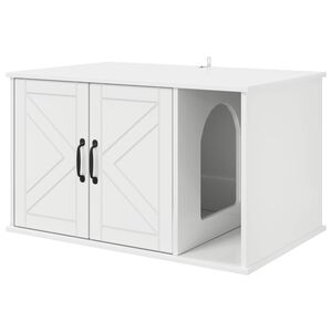 vidaXL Cat House Gloss White 85 x 55 x 50 cm Engineered Wood