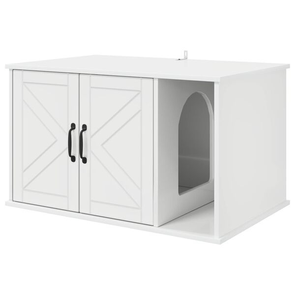 vidaXL Cat House Gloss White 85 x 55 x 50 cm Engineered Wood